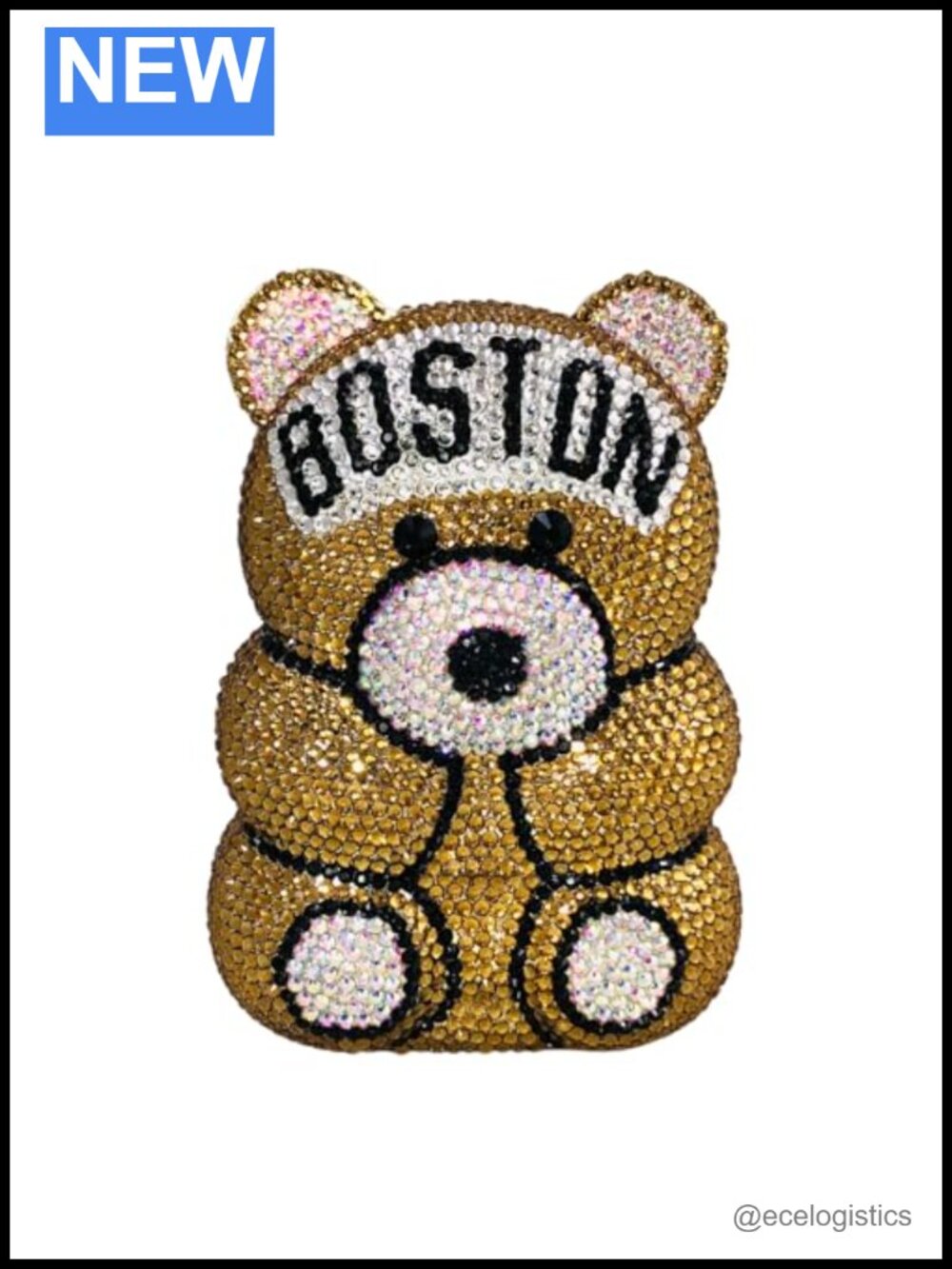 Crystal Rhinestone Bear Clutch Evening Bag, Sparkling Mini Party Wedding Purse